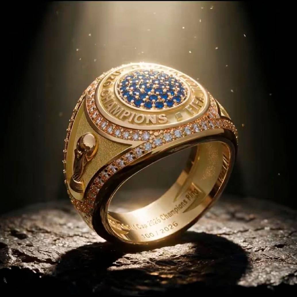 Así será el anillo que recibirán los campeones del Mundial de Norteamérica-2026. FOTO: @FIFA