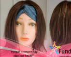 Esta es una de las pelucas que ha hecho la fundación para mujeres con cáncer. Foto: Fundayama. 