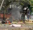 La comunidad grabó los destrozos que produjo la bomba en el barrio Meléndez, de Cali. FOTO: TOMADA DE VIDEO.