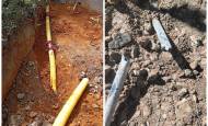 Así quedaron algunos gasoductos tras excavaciones precipitadas en Antioquia el año pasado. FOTOS EPM.