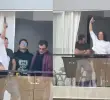 La mujer generó revuelo al disparar al menos cinco veces al aire desde el piso 12 de un conjunto residencial en Bogotá. FOTO: Captura de video