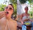 “¿Tú qué haces ahí?”, pillaron a Ana del Castillo bajando mangos de un árbol