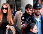 Momentos captados a la salida del juzgado, donde Shakira y Piqué firmaron el acuerdo que permite que la cantante viva en Miami con sus hijos. FOTO: COLPRENSA