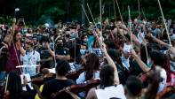 La cultura y la música estuvieron presente en las marchas. FOTO: Julio César Herrera 