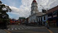El municipio de Caldas desde la cinco de la tarde se evidencio el acatamiento a la medida del toque de queda. Foto: Manuel Saldarriaga Quintero.