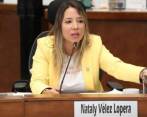Nataly Vélez, junto a otros tres concejales del CD, perdieron su derecho al voz y voto en el Concejo por orden del partido en 2021. FOTO: CORTESÍA
