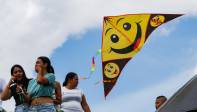 Cometas de Colores y tamaños, fueron la sensación visual entre muchos de los asistentes. Foto: Manuel Saldarriaga Quintero.