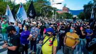 Comerciantes del centro de Medellín elevaron su voz de protesta e inconformidad. FOTO: Jaime Pérez