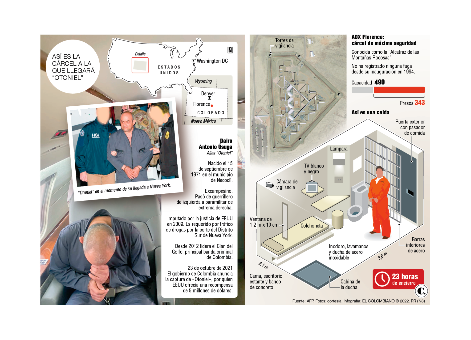 “Otoniel” llegará a la cárcel de “el Chapo”, la más segura del mundo