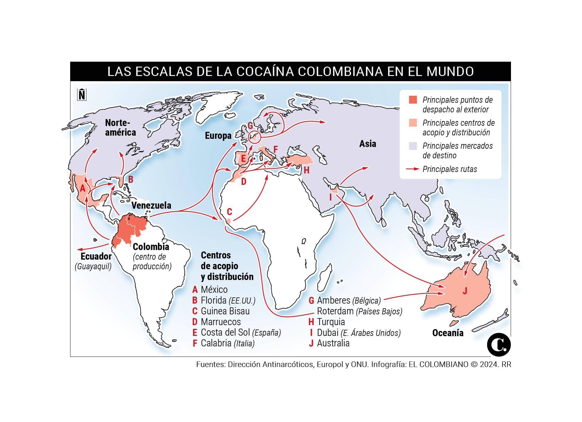 ¿A dónde va la cocaína cuando sale de la frontera colombiana?