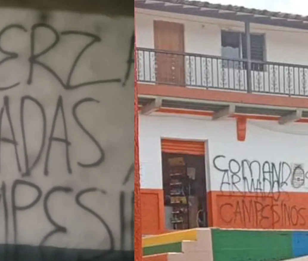 Estos fueron los mensajes con los que se levantaron los ciudadanos en el corregimiento San José, en Andes. FOTO: Cortesía