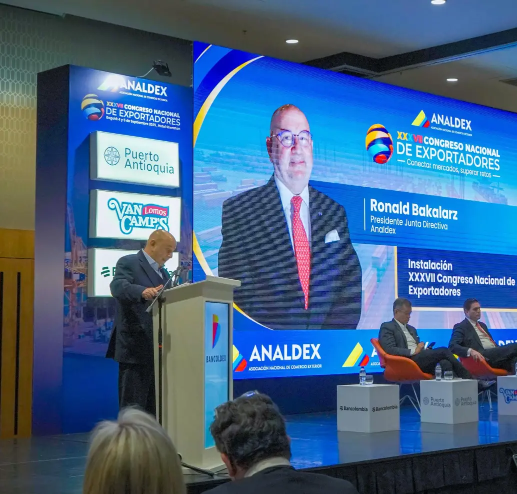 La versión 37 del Congreso Nacional de Exportadores de Analdex se lleva a cabo este 4 y 5 de septiembre en Bogotá. Foto: Cortesía