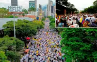 Medellín, Bogotá, Cali, Cúcuta, Bucaramanga y Barranquilla, entre otras ciudades se sumaron a la manifestación. En las fotos, la de Medellín. FOTOS Camilo Suárez