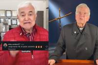 Internautas sugirieron un reto de aura entre Jorge Barón y el padre Diego Jaramillo, algo que sirvió de motivación para el presentador y tuvo una respuesta del religioso. Fotos: captura de videos redes sociales