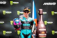 El piloto colombiano David Alonso logró su primer podio en el Mundial de Moto2, lo hizo en el Gran Premio de Chequia. Es quinto en la clasificación de pilotos. FOTO TOMADA X@AsparTeam