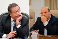 Gustavo Petro, presidente de Colombia; y su ministro de Hacienda, Germán Ávila. FOTO: Presidencia.