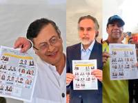 El presidente Gustavo Petro, el ministro del interior Armando Benedetti, el acalde de Barranquilla Alejandro Char, ejercieron su derecho al voto y mostraron sus preferencias políticas. FOTO: AFP y capturas de video