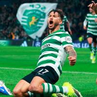Luis Suárez se está acostumbrando a festejar en cada partido con el Sporting de Lisboa, lo que lo perfila como una opción prioritaria en la Selección Colombia. FOTO @SportingCP