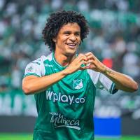 El venezolano Eduard Bello, figura del Cali. FOTO @DeportivoCaliCP