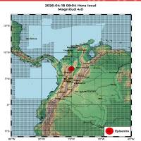 Según el SGC, la magnitud fue de 4.0 en la escala de Richter, profundidad superficial (menor a 30 kilómetros). FOTO: SGC.