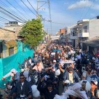 Manifestación de mineros en calles de Caucasia. FOTO: imagen tomada de redes