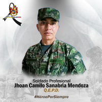 El soldado Jhoan Camilo Sanabria Mendoza falleció por la activación de un campo minado que habría sido instalado por el Clan del Golfo. Foto: cortesía Ejército nacional.