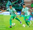 Juan Bauza, Camilo Cándido, Billy Arce y Facundo Batista, los cuatro extranjeros que Atlético Nacional puso en el campo ante Bucaramanga. FOTO CAMILO SUÁREZ
