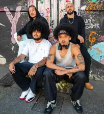 De izquierda a derecha arriba, Ily Wonder y Juan Sinatra. Abajo Oblivion’s Mighty Trash y Mañas Rufino. Foto Cortesía. 