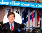 Tucker Carlson presentó el viernes, 21 de abril, el último capítulo de su programa “Tucker Carlson Tonight” en la cadena. FOTOS: GETTY Y TOMADA DE TWITTER @TuckerCarlson