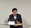 Jaime Gilinski (der.) presidente de Nutresa, encabezó en Medellín la asamblea extraordinaria de accionistas. Lo acompaña Néstor Camilo Martínez, miembro de junta FOTO Ferney Arias.