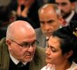 La enfermera Brenda Cecilia Agüero durante una audiencia judicial en Argentina. FOTO: AFP