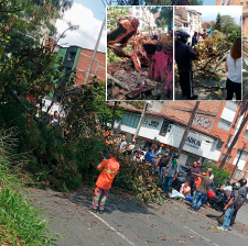 La emergencia fue atendida por el Cuerpo de Bomberos de Medellín. FOTOS: Cortesía Dagrd y Denuncias Antioquia