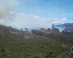 Incendio forestal en Guatavita, Cundinamarca. FOTO: Captura de video Gobernación de Cundinamarca