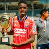 El volante Luis Eduardo Maturana Moreno del DIM fue invitado por el Manchester City en la catgoría Sub-19 para entrenar durante dos semanas en Inglaterra. FOTO CORTESÍA DIM