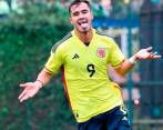 Tomás Ángel jugó varios minutos en la derrota de Colombia sub-20 ante Gales (0-2) FOTO @FCFSeleccionCol