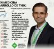 Alex Zhavoronkov, fundador y director ejecutivo de Insilico Medicine, presenta este martes en París los resultados del estudio que vincula su fármaco rentosertib con una posible reducción de la edad biológica. Foto: Diseño El Colombiano