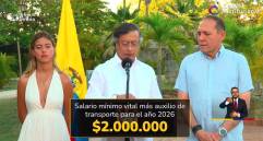 Gustavo Petro, presidente de Colombia; y su ministro del Trabajo, Antonio Sanguino. FOTO: captura de pantalla