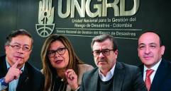 El expresidente Gustavo Petro vuelve al radar del caso UNGRD por chats de Olmedo López y Vladimir Fernández. A la vez, la fiscal Luz Adriana Camargo responde a los cuestionamientos por las demoras en la investigación. FOTO: COLPRENSA Y PRESIDENCIA, Montaje El Colombiano
