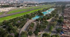 Vista aérea proyectada del “Gran Parque Medellín”. RENDER: CORTESÍA ALCALDÍA DE MEDELLÍN