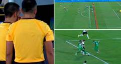 La Dimayor liberó los audios del VAR en la jugada polémica en la que se anuló el gol de Internacional de Bogotá. FOTOS PANTALLAZOS TOMADOS DE LA TRANSMISIÓN DE WIN SPORTS+