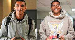 Los jugadore Kevin Serna y Kevin Mier fueron los primeros en reportarse a la concentración de la Selección Colombia en Estados Unidos. FOTO CORTESÍA FCF 