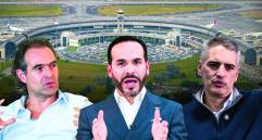 El gobernador Andrés Julián Rendón (der.), el alcalde Federico Gutiérrez (izq.) y el presidente Abelardo de la Espriella se reunieron antes de la posesión para discutir temas de la región. La ampliación del aeropuerto José María Córdova es prioridad en este departamento. FOTO EL COLOMBIANO. 