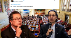 Según Federico Gutiérrez, la suspensión de Gustavo Petro de su cargo como presidente podría ser una estrategia para victimizar al mandatario en vísperas de las elecciones. Fotos: Colprensa y Julio Cesar herrera Echeverri