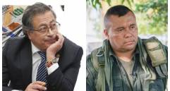A la izquierda, el presidente Gustavo Petro. A la derecha, alias Calarcá, jefe de las Disidencias. FOTO GETTY e imagen tomada de redes.