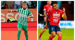 En la imagen aparecen Cristian “Chicho” Arango, de Nacional, y Juan Fernando Quintero, del Medellín. FOTOS CAMILO SUÁREZ Y MANUEL SALDARRIAGA