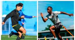 Aarón Molinas y Edwin Mosquera en la carpeta del club verdolaga para este semestre. FOTOS CORTESÍA