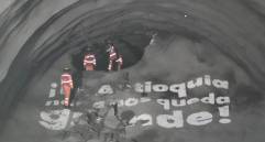 El cale de los dos frentes de obra del Túnel 0 de la vía al Toyo se logró gracias a los recursos aportados por la Gobernación de Antioquia y la Alcaldía de Medellín. FOTO: JULIO CÉSAR HERRERA