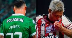 James Rodríguez y Teófilo Gutiérrez, dos de las figuras del encuentro. FOTO: X Nacionaloficial y JuniorClubSA