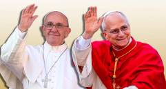 Francisco (izq.) fue el primer Papa latinoamericano y el primero perteneciente a la Compañía de Jesús en la historia de la Iglesia católica. Mientras tanto, León XIV (der.) es el primer Papa nacido en Estados Unidos y nacionalizado peruano, con una trayectoria misionera en América Latina que ha marcado el inicio de su pontificado. FOTOS Getty