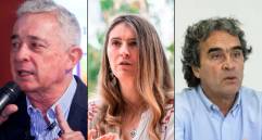 Álvaro Uribe, Paloma Valencia y Sergio Fajardo. Fotos: El Colombiano - Colprensa